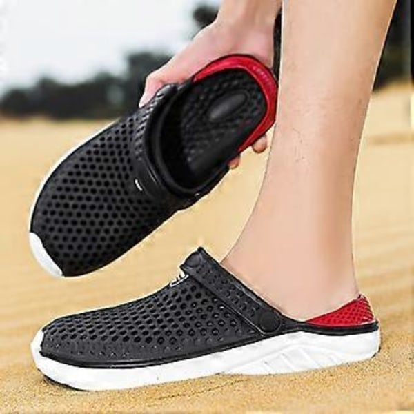 Unisex Badesandaler Tyk Sål Hjemmesko Vandtætte Skridsikre Sandaler Flip Flops Til Kvinder Mænd (38 Sort)