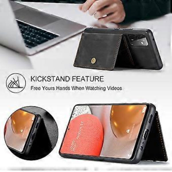 Retro Magneettinen Irrotettava Kotelo Samsung Galaxy A72 5G:lle (Musta)