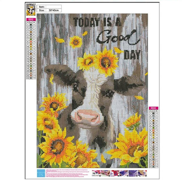 30 x 40 cm, vachetournesol Diamond Painting Broderie Diamant P