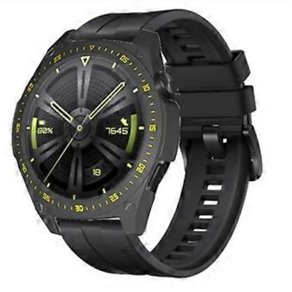 Fodral för Huawei Watch GT3 42mm/46mm Skydd Repskyddande Smartwatch Skal (Svart Gult)