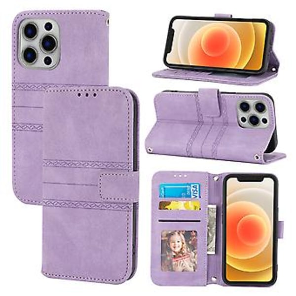 Prässattu nahkakotelo iPhone 15 Pro Maxille (Vaaleanpunainen)