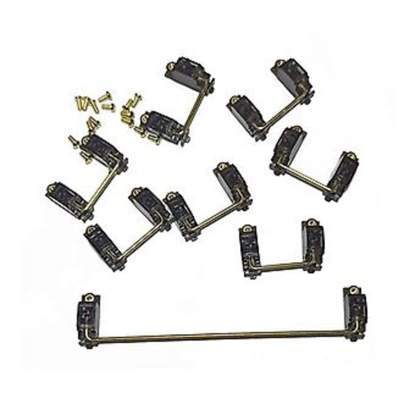 Tilpasset Mekanisk Tastatur MX V2 Stabilisator Transparent Gullbelagt PCBer Skrue (Svart)