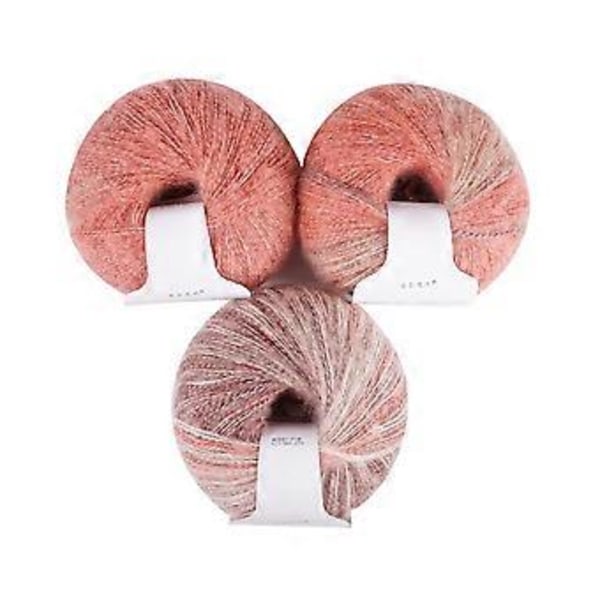3 bundter flerfarvet fiber mohair - regnbue blød varm uld, 30 gram lang angorauld til gør-det-selv strikning og hækling (sæt 4)