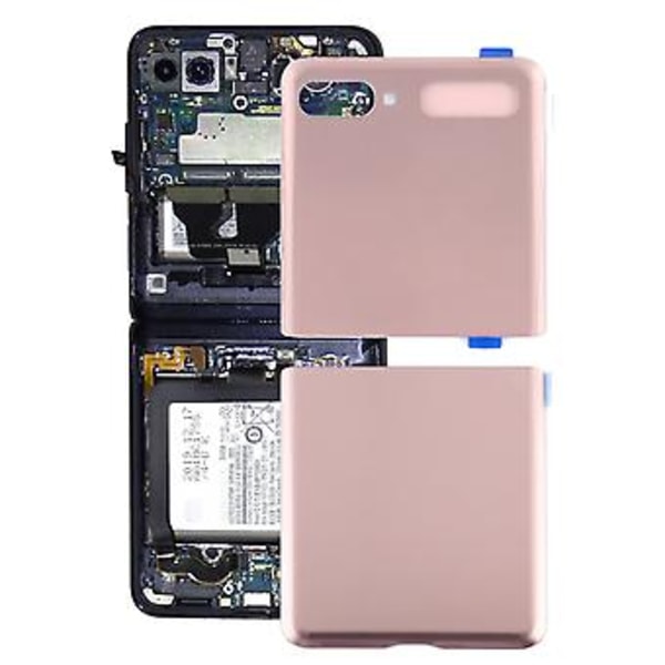 Akkutakin takaosa Samsung Galaxy Z Flip 5G SM-F707:lle (Vaaleanpunainen)