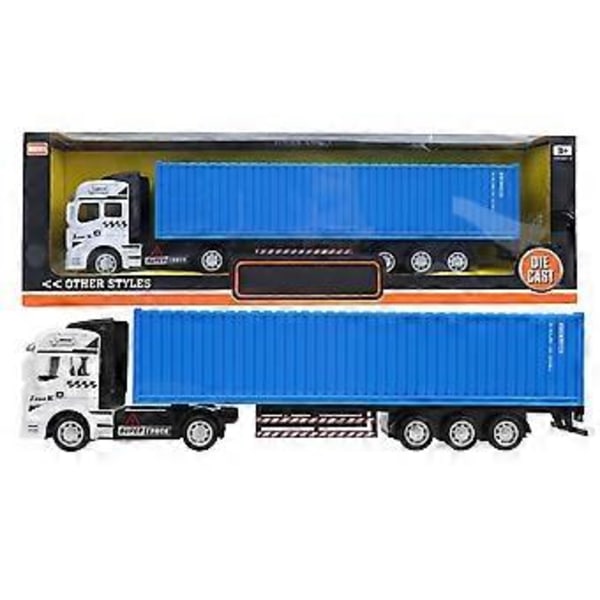 1:48 Legeringscontainer Lastbilsmodell Leksak Hög Simulering Barn Billeksaker Fordon Blå Container Lastbilsmodell