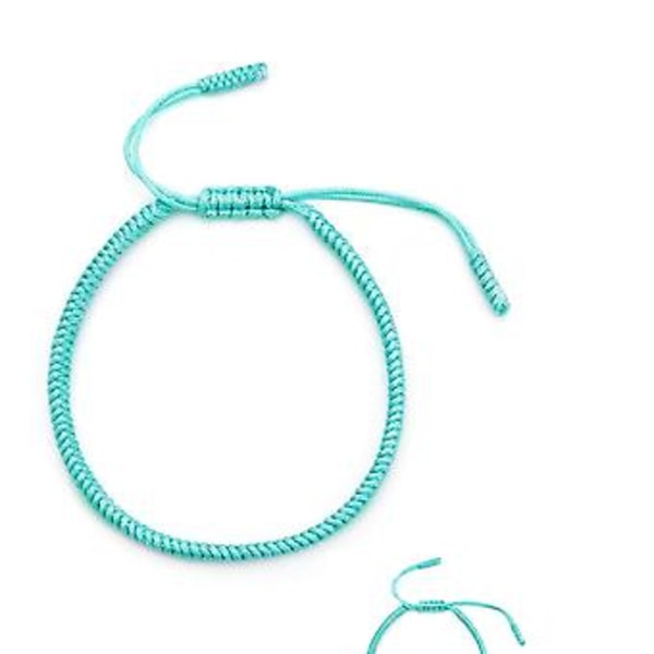 Tibetansk Jämvikts Armband | Man Kvinna | Handgjord Bangel | Traditionell Buddhistisk Knop (blå)