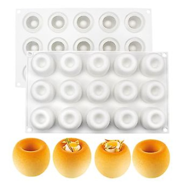 15 Hulrums Silikone Kageform til Chokolademousse Gelé Budding Kager