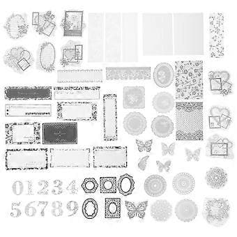 100 st Spets Papper för Scrapbooking, Spets Dekaler, Självhäftande Spetspapper för Hantverk