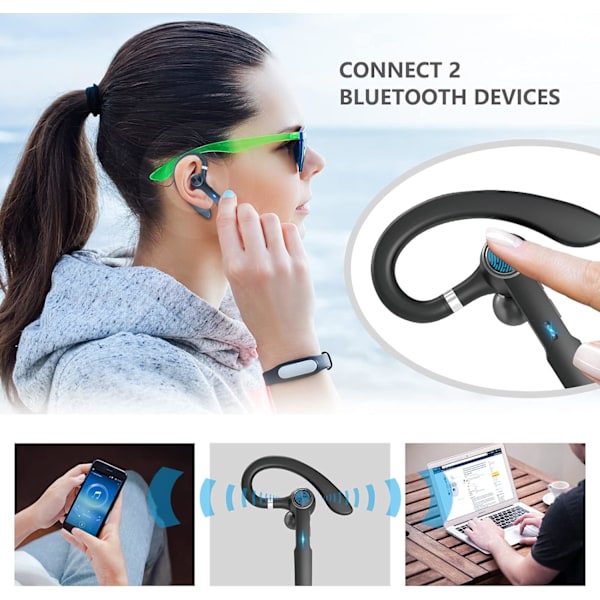 Bluetooth-headset, JOYHOOSH Bluetooth-öronsnäcka med mikrofon, Trucker B