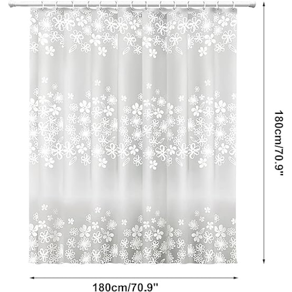 1 stk. bruseforhæng 180 x 180 cm antibakteriel bruse- og badekar W