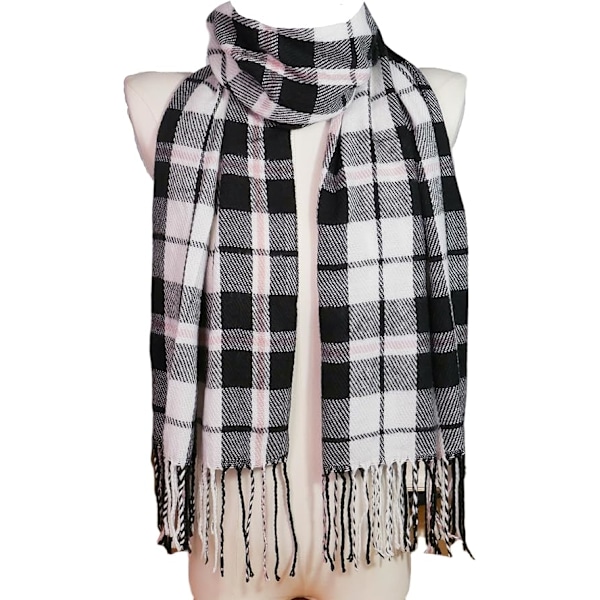Dametøjsscarf Langt Sjal Vinter Tyk Varmt Strikket Stort Tartan Sjal