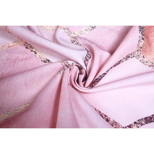 1 st duschdraperi i tyg 180x180cm rosa marmor, geometrisk modern
