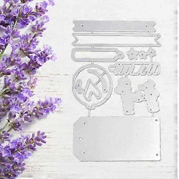 Fødselsdagsetiket Metal Skæreforme Håndlavede Håndværk DIY Scrapbooking Prægning