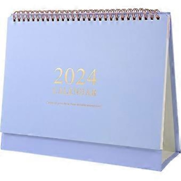 Stor Skrivbordskalender Månadskalender Bordskalender 2024 Nyårsschema Kalender för Kontor (Blå)