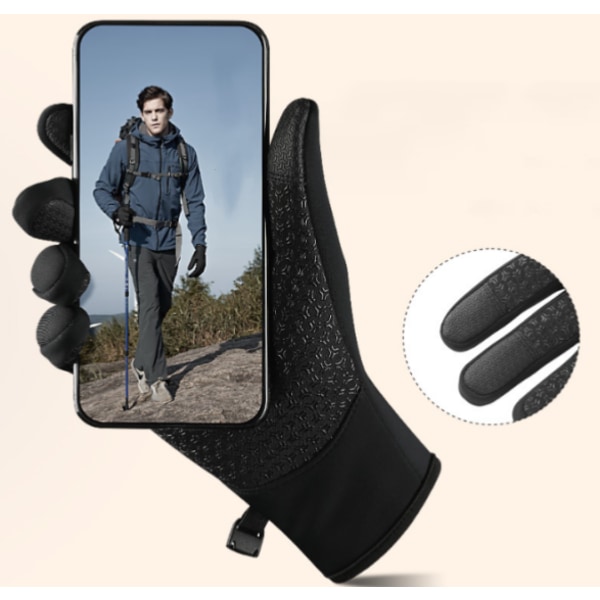 L-størrelse touch screen varme cykelhandsker, varme vinterhandsker, vind