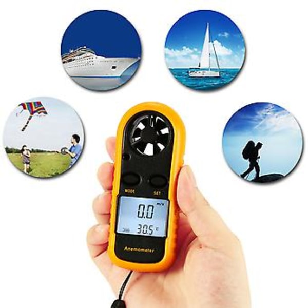 Digital LCD Luft Vindhastighetsmätare Temperaturmätare Testare Termometer( )