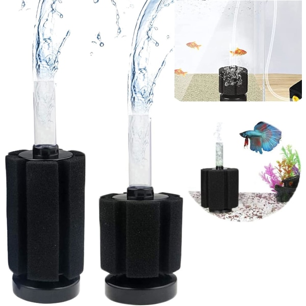 2 delar Aquarium Betta Filter, Sponge Biochemical Filter, Aquari
