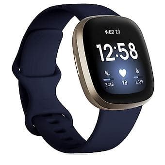 För Fitbit Versa 3 / Sense Silikonarmband Storlek: L (Mörkblå)