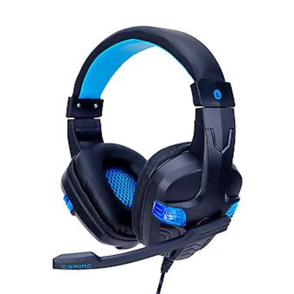 Pro Gaming Headset Mikrofon 7.1 Surroundljud RGB USB Hörlurar för PS5/Xbox ONE/PC (Blå)
