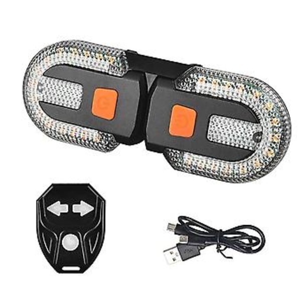 USB LED sykkel baklys, bremselys, blinklys, fjernkontroll ( )
