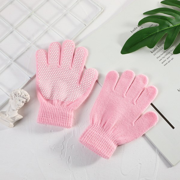 6 pairs of children's non-slip gloves, winter warm stretch gloves