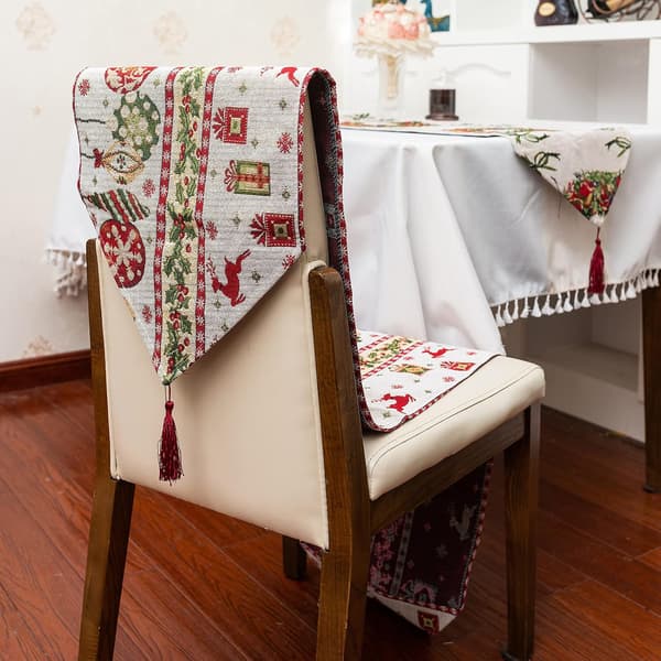 Brodert julebordløper, juleborddekorasjon elg