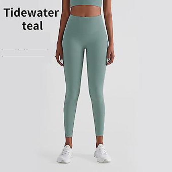 Højtaljede Leggings med Naked Feeling Push Up Sport Kvinder Fitness Løbe Yoga Bukser Energi Sømløse Leggings Gym Pige Leggings (S Tidewater Teal)