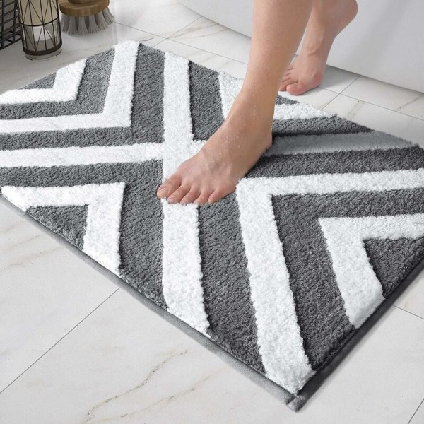 Skridsikker bademåtte, blød mikrofiber brusebadsmåtte, vandabsorberende, M