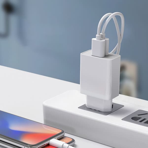 Universal 5V 2A/10W vægadapter med 2 USB-porte - USB Socket Co