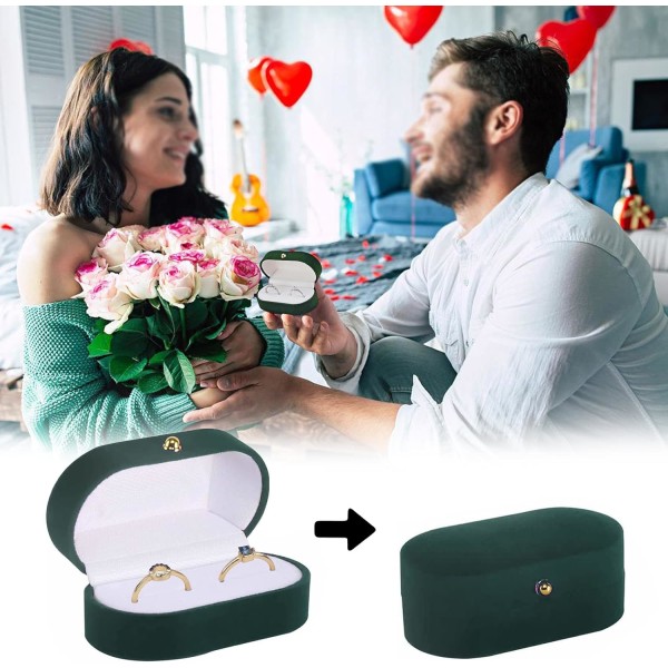 Sammetsring Presentförpackning Ringask för Förlovning Sammets Smyckeskrin Bärbar Ringask Sammets Ringask Fo