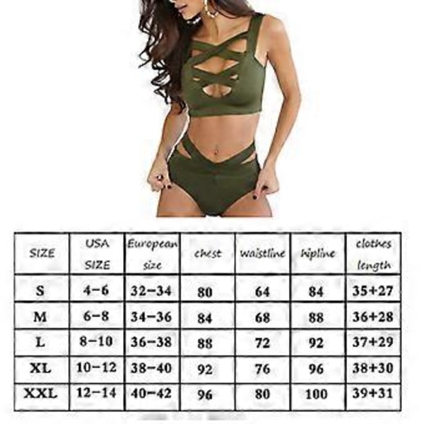 Sommer Sexy Bikini Badedrakt Todelt Snøring Sexy Bikini Badedrakt Strand Badedrakt (XL Beige)