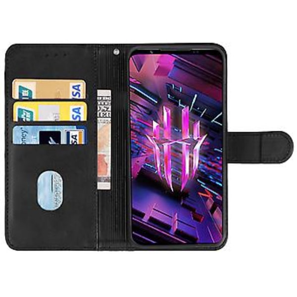 Lærtelefonveske for ZTE Nubia Red Magic 7S (Svart)