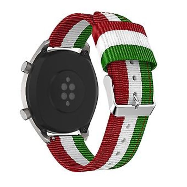22mm Nylonarmband med enkel ring för Huawei Watch GT2e GT2 46mm (Röd Vit Grön)