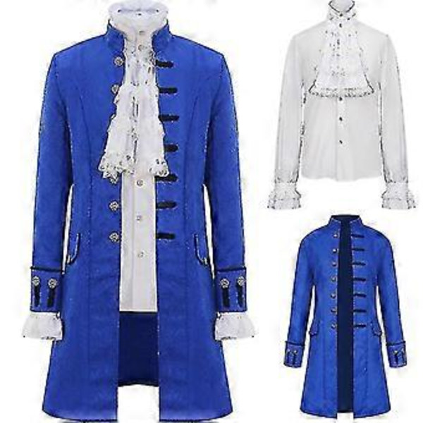 Miesten Takkipaitasetti Yksivärinen Muodikkaat Steampunk Vintage Miesten Uniformu Stand-Kaulus Z ( )