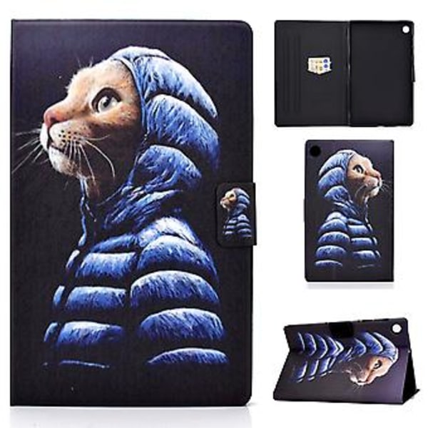 Läderfodral för surfplatta Samsung Galaxy Tab A9+ (Liten Gul Katt)