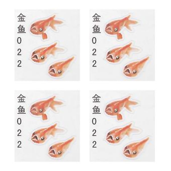 Fascinerende 3D Gullfisk Klistremerke DIY Simulert Fisk Landskap Klistremerke 4 stk Selges (022)