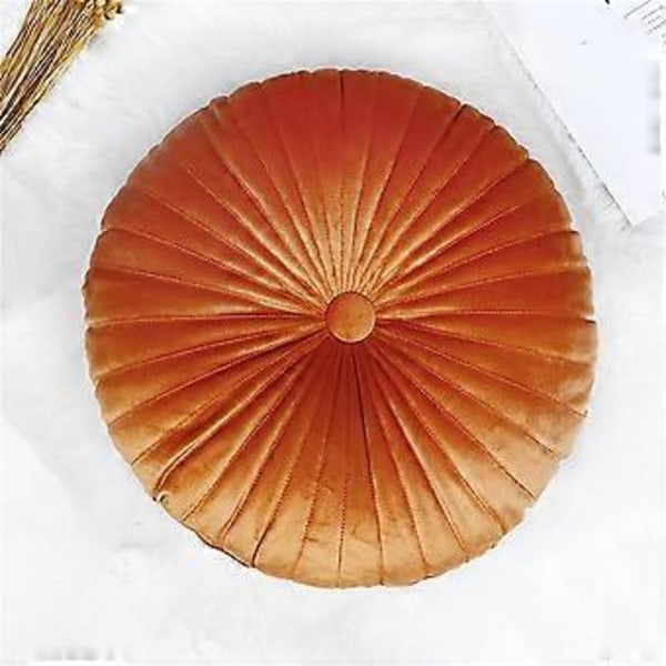 Pyöreä kurpitsatyyny lattialle, paksu tatamityyny, toimistotuolin tyyny (khaki) (oranssi)