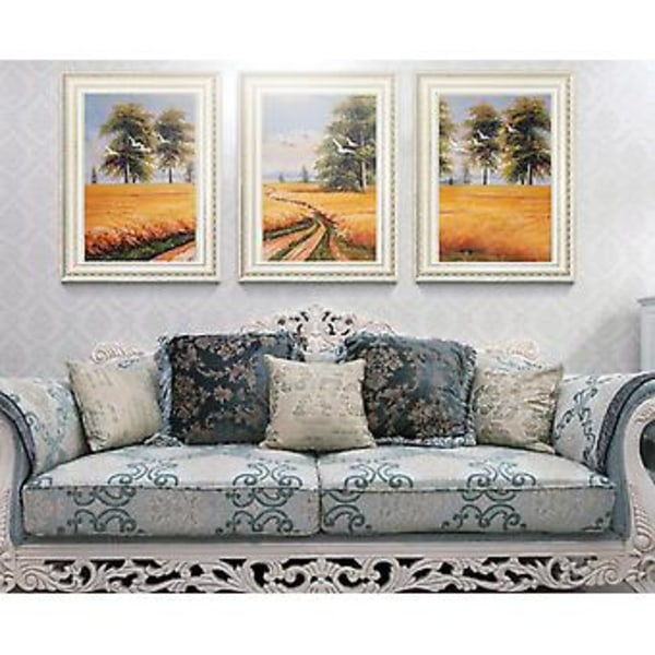 Wekity Landskap Vetefält Väggkonst Canvas Print Poster, Enkel Modekonst Ritning Dekoration för Hem Vardagsrum Sovrum Kontor och Barnkammare