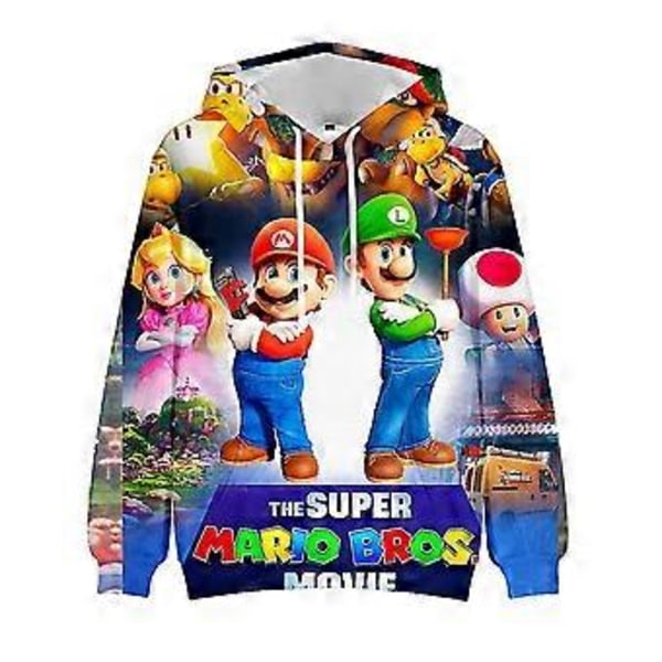 Super Mario Bros Elokuva Graafinen Printti Lasten Huppari Rento Kiristysnyörillinen Huppari Villapaita Puserot Lahja Faneille (5-6 Vuotta F)