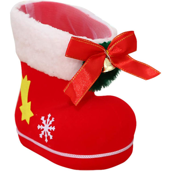 Ornament Candy Decorations Holders Santa bag Christmas Boots Floc