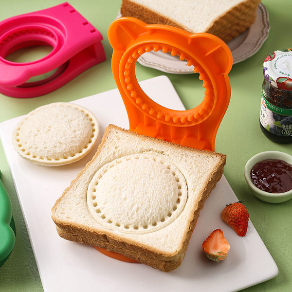(Orange) 1 Rostfritt Stål Sandwich Cutter Form för Handskydd