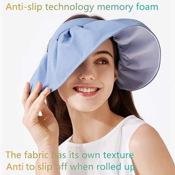 Dame Visir, Anti UV Visir Cap, Foldbar Hat, Bredskygget Strand H