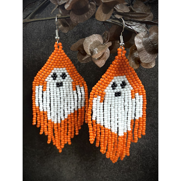 1 Par Spøgelses-Tassel Tegneserievedhæng Halloween Perle Dangle Ea