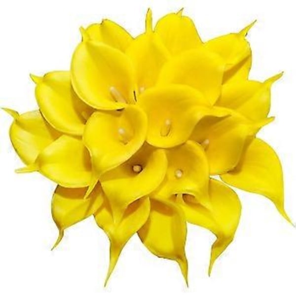 Set med 20 konstgjorda kallaliljor, realistiska bröllopsbukettblommor för heminredning