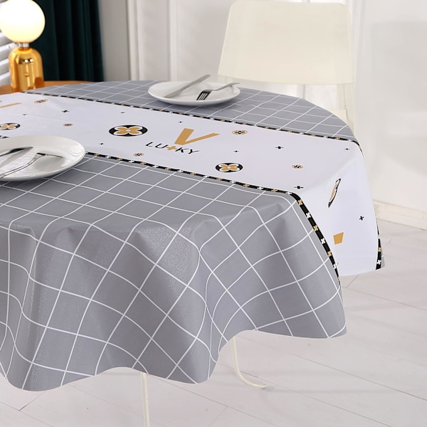 Nappe Ronde Toile Cirée Imperméable Nappe Ronde PVC 120 cm Ecol