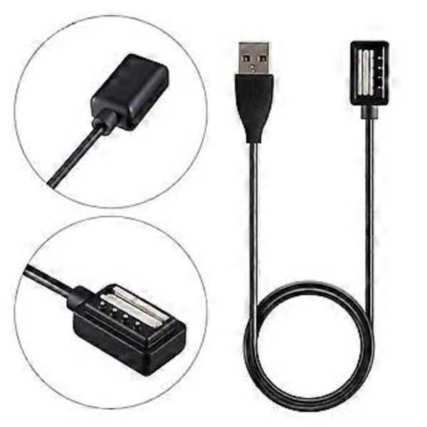 Smart Lader USB Ladingkabel Rask Lading Dock Cradle for Suunto 9/Spartan Ultra/Spartan Sport Smartklokke (Svart Kvadrathode)