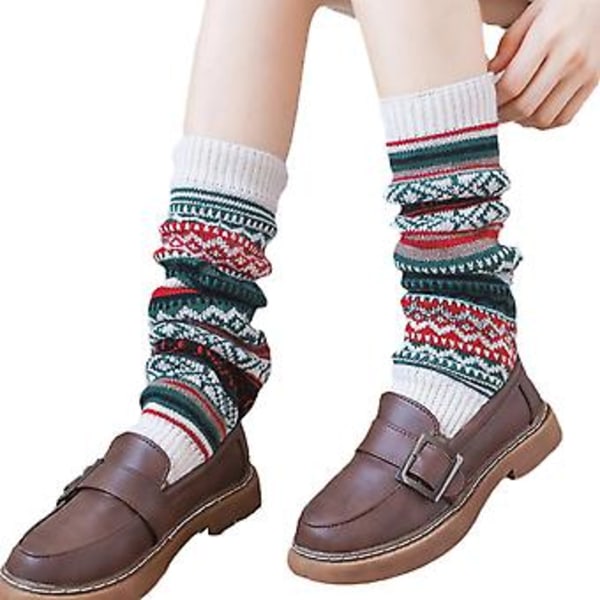 Beinvarmere for kvinner og jenter Løse beinvarmere Strikkede sokker Støvlettmansjetter Gaiters Vintersokk (Beige)