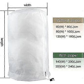 Nyaste frostskyddspåsar för växter, återanvändbart växtskydd med dragsko, trädgårdsfleeceväskor vinter snabb (XXL-200*240cm vit)