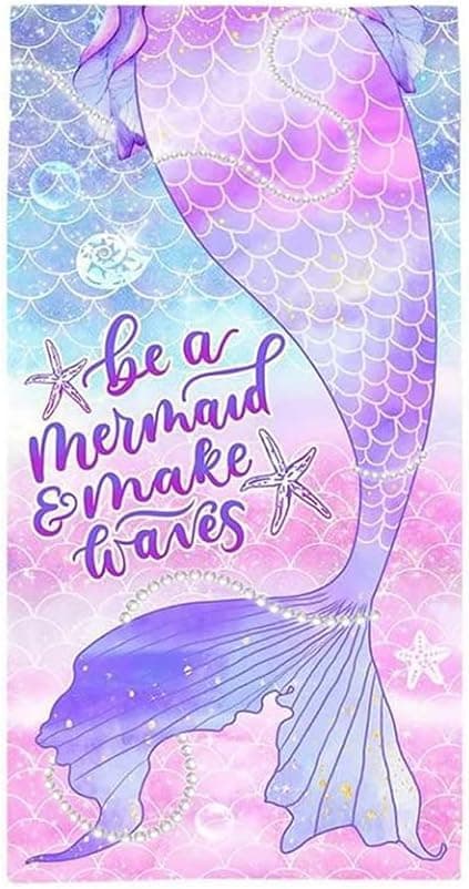 1 kpl mikrokuitu rantapyyhe, 70x150cm, Mermaids, Polyester, Tytöt,