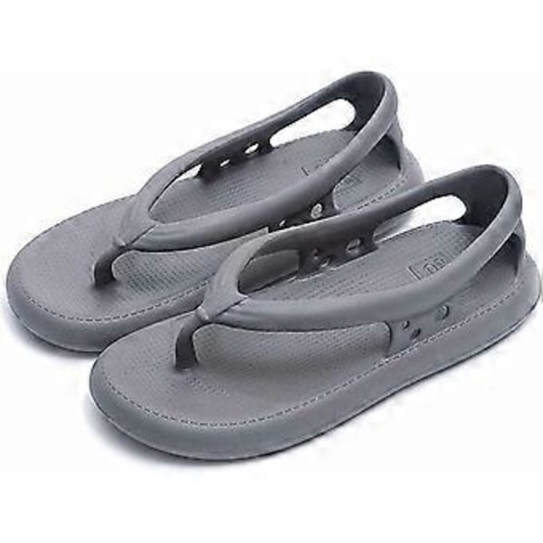 Stort Prisras Sommar Nya Halkfria Flip-flops för Stranden, Flip-flops Sommar EVA utomhus Flip-flops, Bekväma Strand Sandaler (Storlek 42 43 Grå)